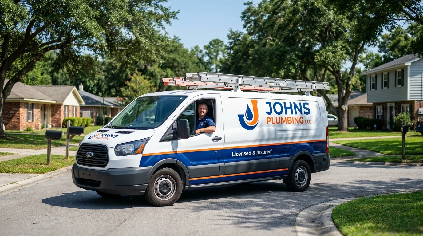 Johns Plumbing LLC service van in Oostburg, WI