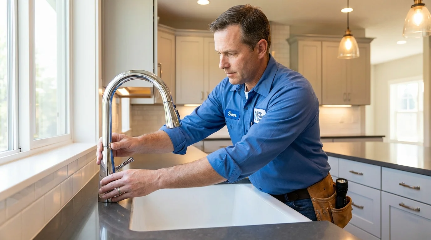 Kitchen faucet installation by Johns Plumbing LLC in Oostburg