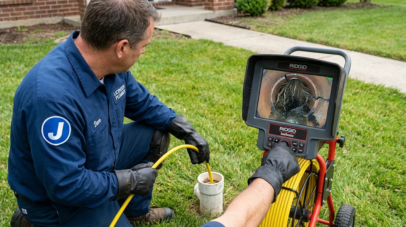 Sewer camera inspection being performed by Johns Plumbing LLC in Oostburg
